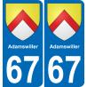 64 Pau autocollant sticker plaque immatriculation auto ville