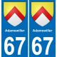 64 Pau autocollant sticker plaque immatriculation auto ville