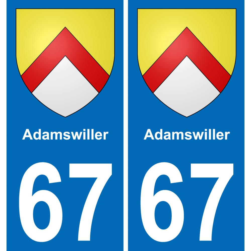 67 Adamswiller adesivo piastra di registrazione city