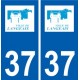 37 Langeais logo ville autocollant plaque stickers