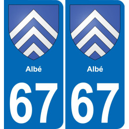 67 Albé sticker plate registration city