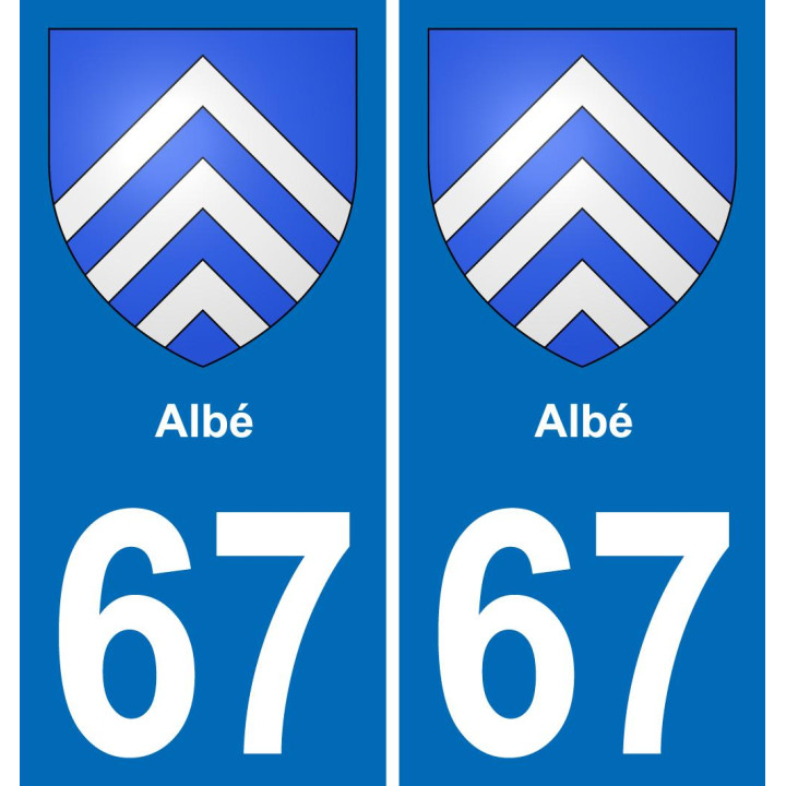 67 Albé placa etiqueta de registro de la ciudad