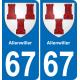 67 Allenwiller adesivo piastra di registrazione city