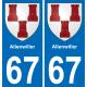 67 Allenwiller adesivo piastra di registrazione city