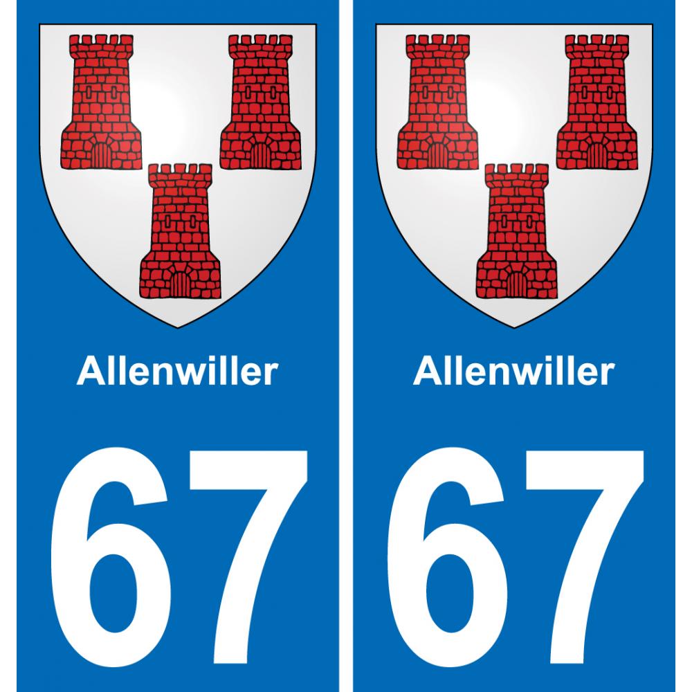 67 Allenwiller adesivo piastra di registrazione city