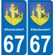 64 Pau autocollant sticker plaque immatriculation auto ville