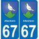64 Pau autocollant sticker plaque immatriculation auto ville