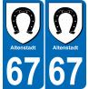 67 Altenstadt autocollant sticker plaque immatriculation auto ville