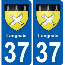37 Langeais ville autocollant plaque stickers