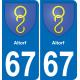 64 Pau autocollant sticker plaque immatriculation auto ville