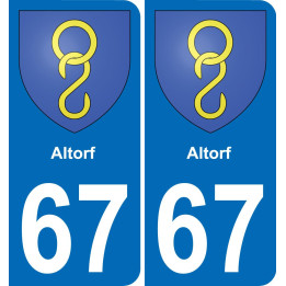 67 Altorf sticker plate registration city