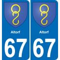 67 Altorf sticker plate registration city