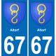 67 Altorf placa etiqueta de registro de la ciudad