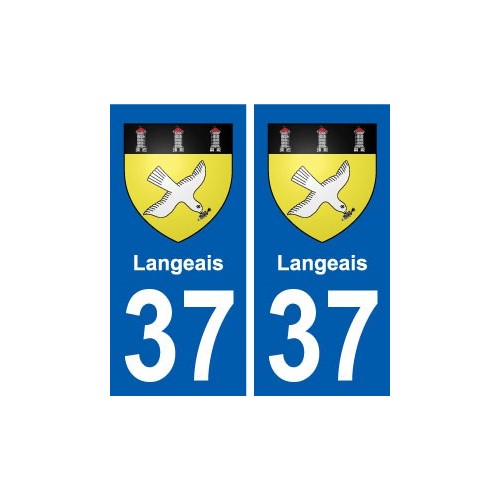 37 Langeais ville autocollant plaque stickers