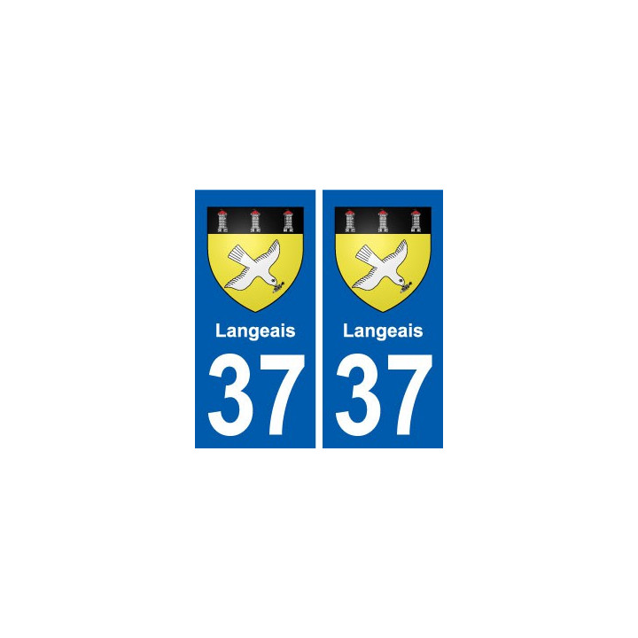 37 Langeais ville autocollant plaque stickers