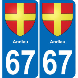 67 Andlau autocollant sticker plaque immatriculation auto ville
