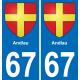 64 Pau autocollant sticker plaque immatriculation auto ville