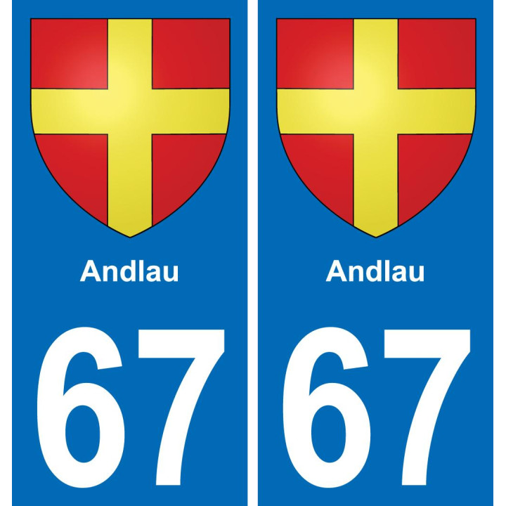 67 Andlau autocollant sticker plaque immatriculation auto ville
