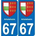 67 Artolsheim-aufkleber plakette ez stadt