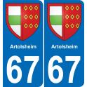 67 Artolsheim sticker plate registration city