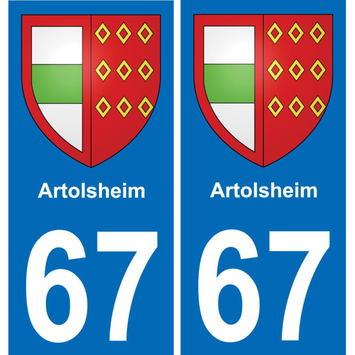 67 Artolsheim sticker plate registration city