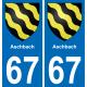 67 Aschbach sticker plate registration city