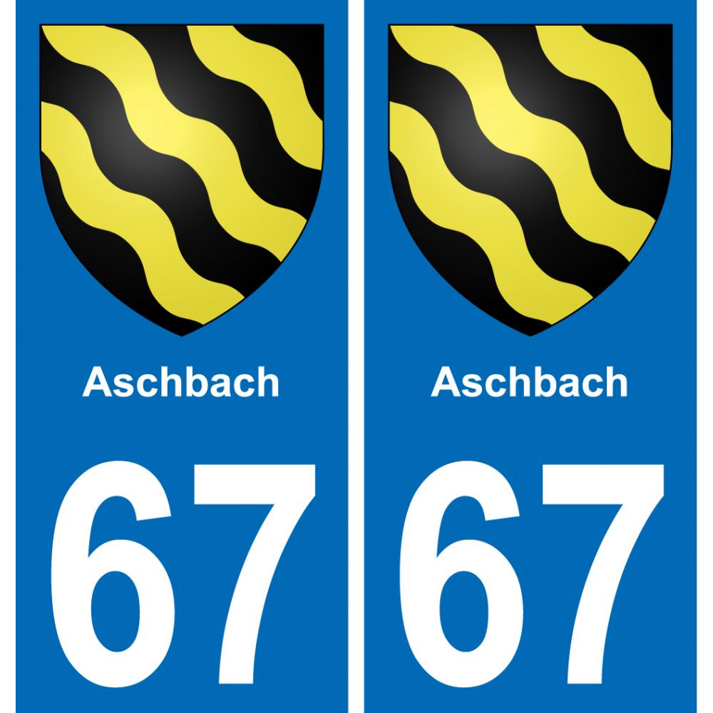 67 Aschbach placa etiqueta de registro de la ciudad