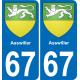 64 Pau autocollant sticker plaque immatriculation auto ville