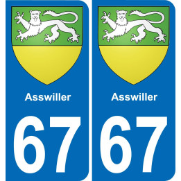 67 Asswiller sticker plate registration city
