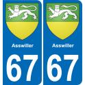 67 Asswiller sticker plate registration city