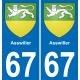 64 Pau autocollant sticker plaque immatriculation auto ville