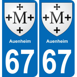 67 Auenheim placa etiqueta de registro de la ciudad