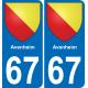 64 Pau autocollant sticker plaque immatriculation auto ville