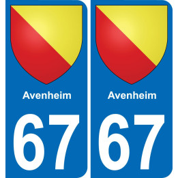 67 Avenheim autocollant sticker plaque immatriculation auto ville