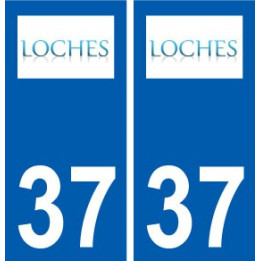 37 Loches logo ville autocollant plaque stickers