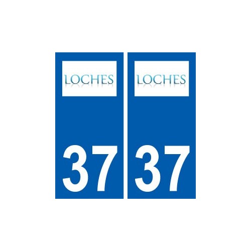 37 Loches logo ville autocollant plaque stickers