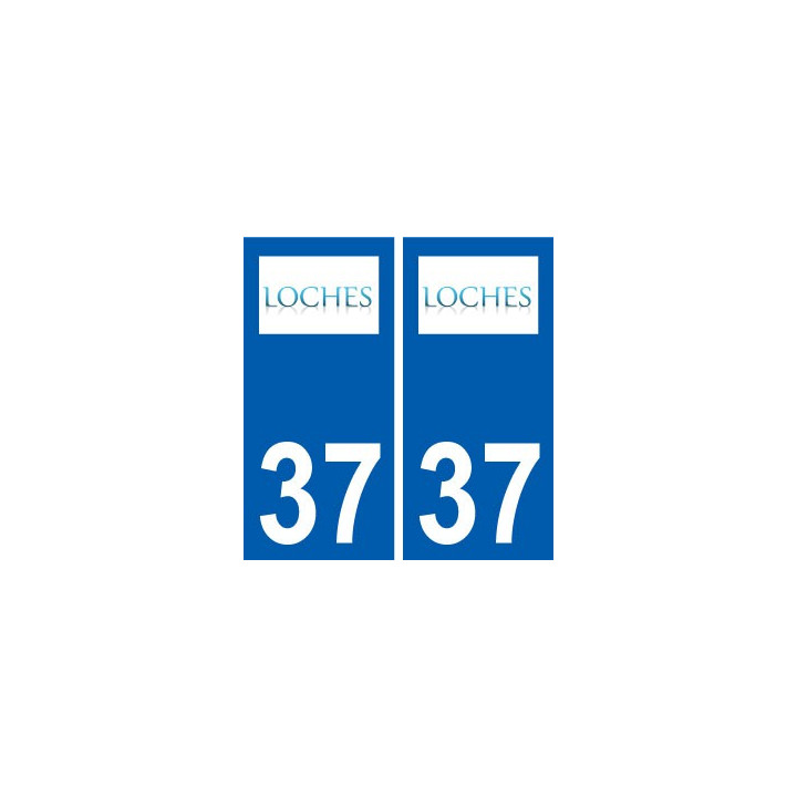 37 Loches logo ville autocollant plaque stickers