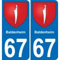 64 Pau autocollant sticker plaque immatriculation auto ville