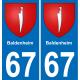 64 Pau autocollant sticker plaque immatriculation auto ville
