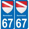 64 Pau autocollant sticker plaque immatriculation auto ville