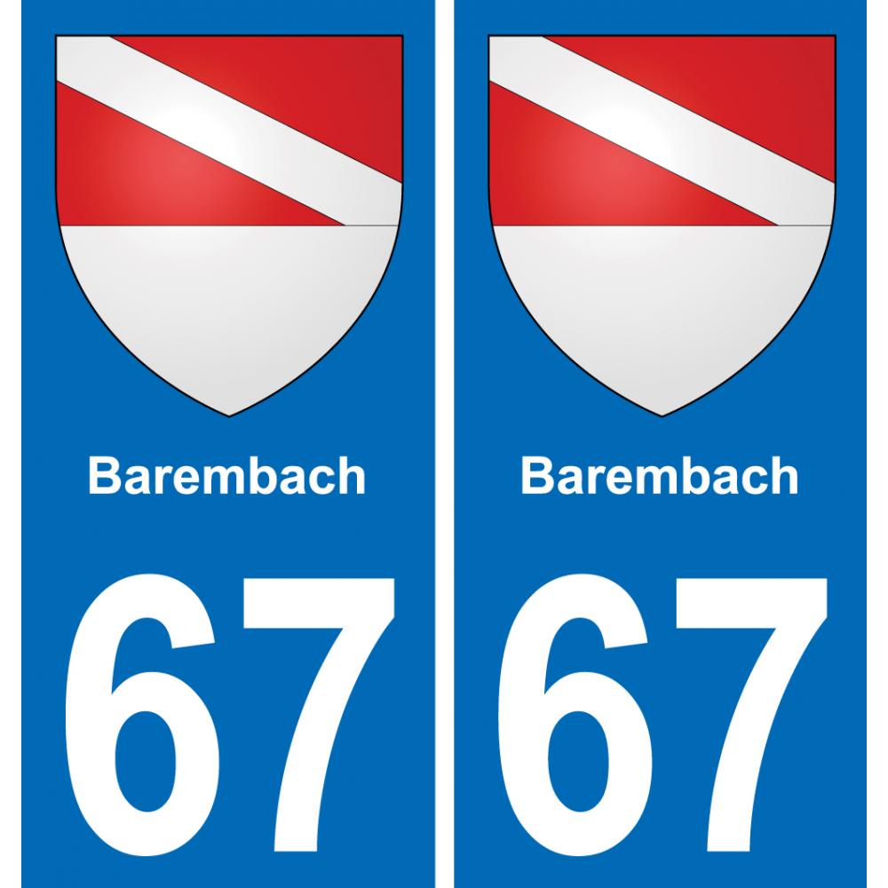 67 Barembach sticker plate registration city
