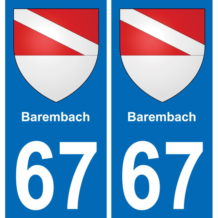 67 Barembach sticker plate registration city