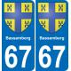 64 Pau autocollant sticker plaque immatriculation auto ville