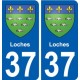37 Loches ville autocollant plaque stickers
