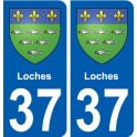 37 Loches ville autocollant plaque stickers