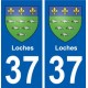 37 Loches ville autocollant plaque stickers