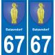 64 Pau autocollant sticker plaque immatriculation auto ville