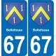 64 Pau autocollant sticker plaque immatriculation auto ville