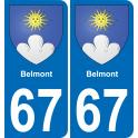 67 Belmont sticker plate registration city