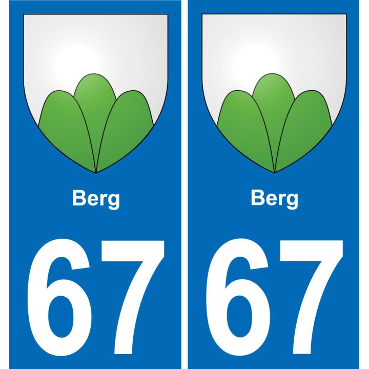 67 Berg autocollant sticker plaque immatriculation auto ville